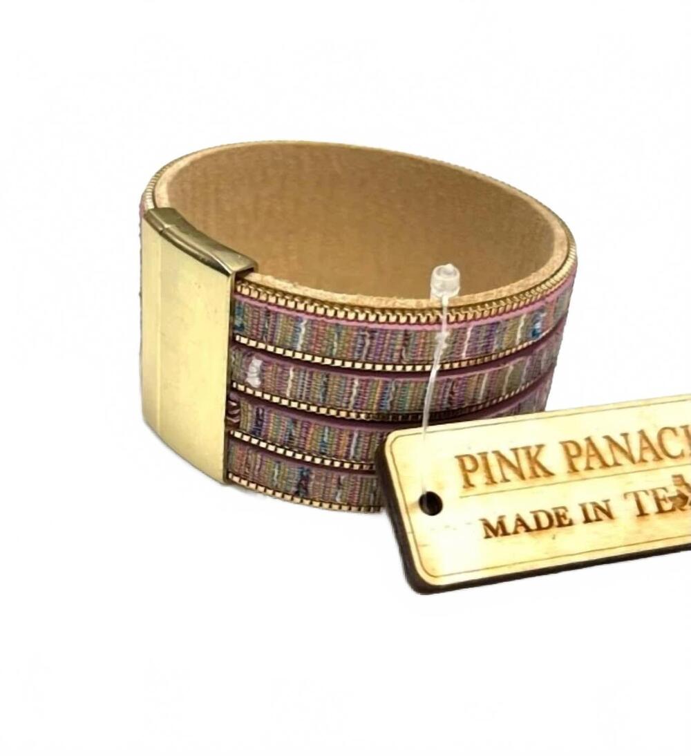 NEW PINK PANACHE women's shades of cuff bracelet in pink
